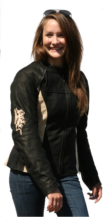 Motorrad-Lederjacke DRAGON seitl.