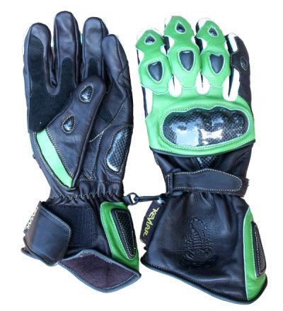 Motorradhanschuh Carbon gr�n