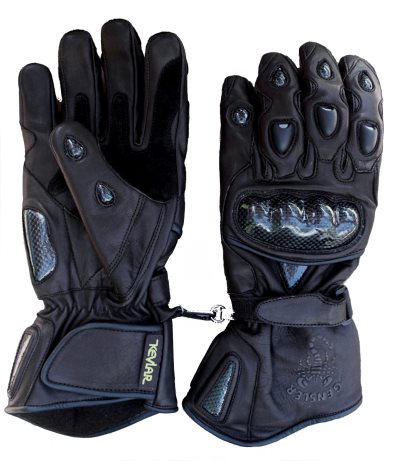 Motorradhandschuh Carbon schwarz