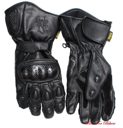 Motorradhandschuh Carbon schwarz